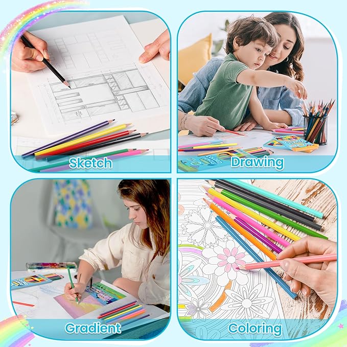 Toidgy 144 Count Colored Pencils for Kids, 12 Packs Colored Pencils Bulk 12 Colors, Pre-sharpened Color Pencils for Adults, Bulk School Supplies for Teachers, Back to School Supplies, Classroom Prizes