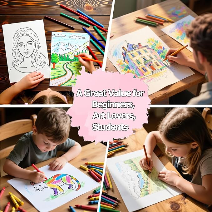 9" x 12" Sketch Book, 2-Pack 50 Sheets Spiral Bound Art Sketchbook, Acid Free Artist Drawing Book Paper, Art Supplies for Kids, Craft Activities, Sketch Paper for Drawing Coloring Sketching(Pink)