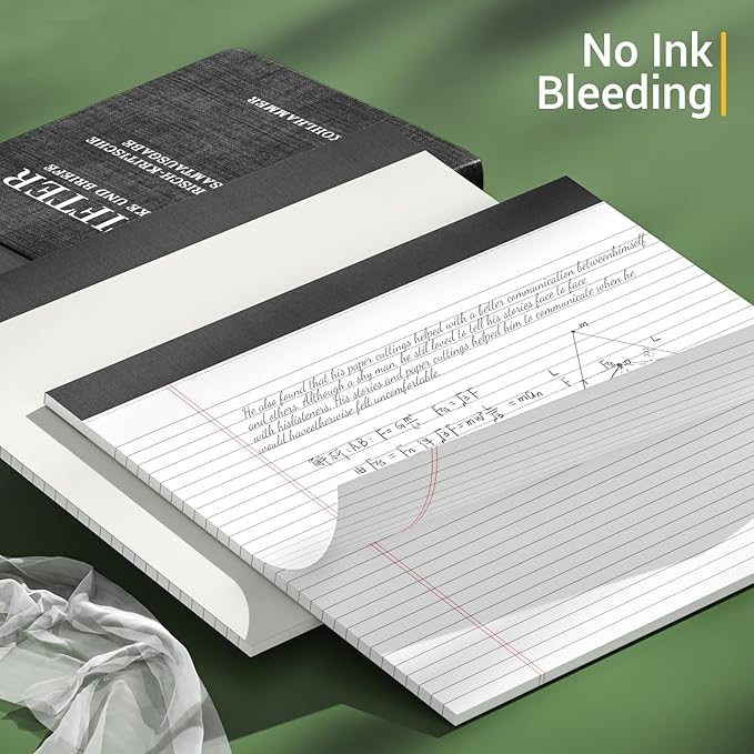AILZFEI 3 Pack Legal Pads 11 x 9.5 College Ruled White Paper Note Pad Narrow Ruled 30 Sheets Notepads Perforated Writing Pad Clear Print Horizontal Pads of Paper