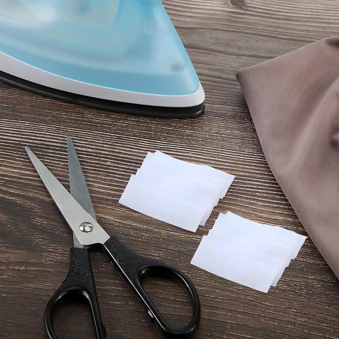 Outus 300 Pieces Iron on Fabric Name Labels for Clothing, 2 x 0.6 Inch Precut Custom Writable Clothes Name Tag Washable Personalized Label for School Nursing Home College Camp Daycare Uniform