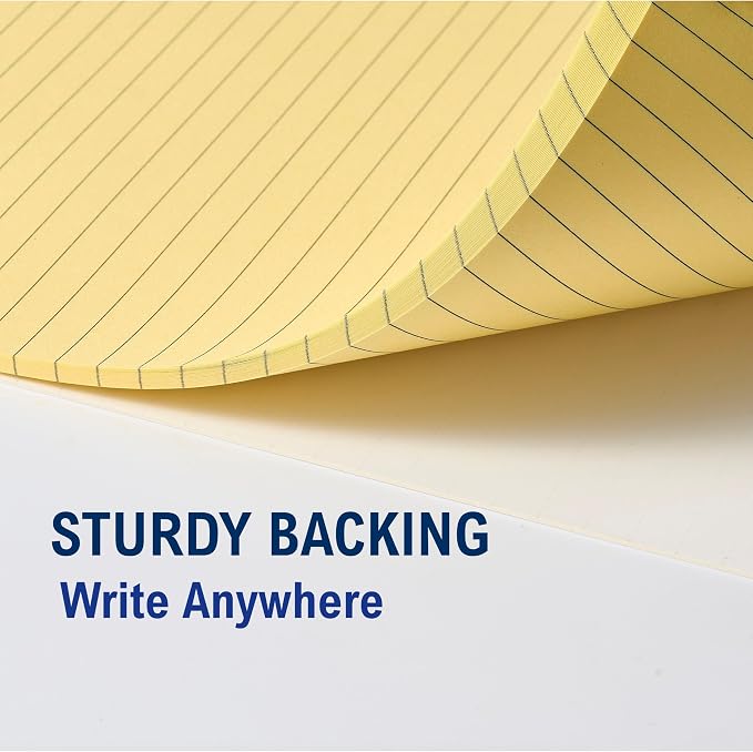 Mymazn Small Legal Pads 5 x 8 Inch, Yellow Writing Pads with Date on Top, 6 Pack, 30 Sheets Each, Micro-Perforated, No-Bleed Paper for Office, School,Notes, Journaling