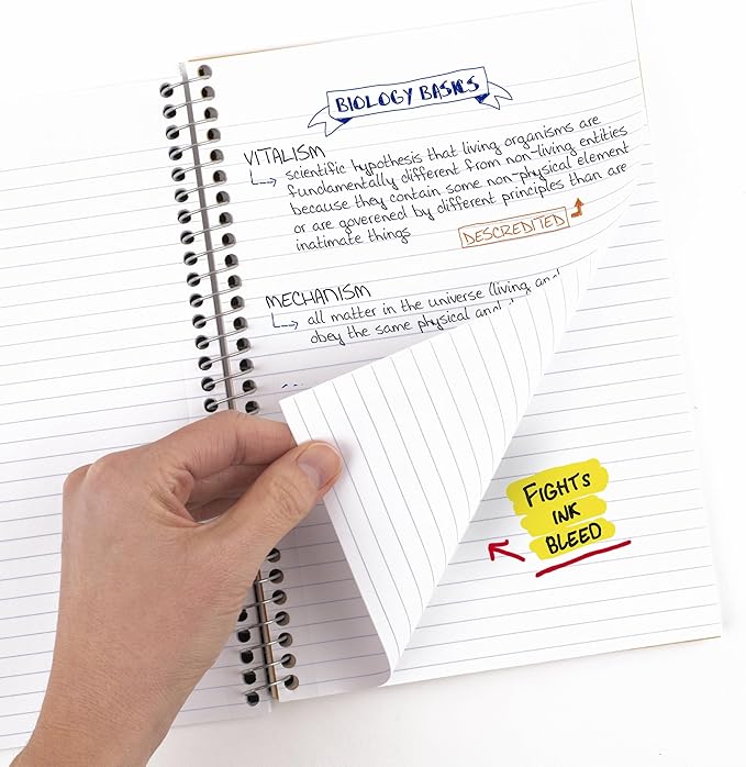 Five Star Spiral Notebook, 2 Subject, College Ruled Paper, 6" x 9-1/2", 80 Sheets, Fights Ink Bleed, Water Resistant Cover, Sedona Orange (840029CD1-ECM)