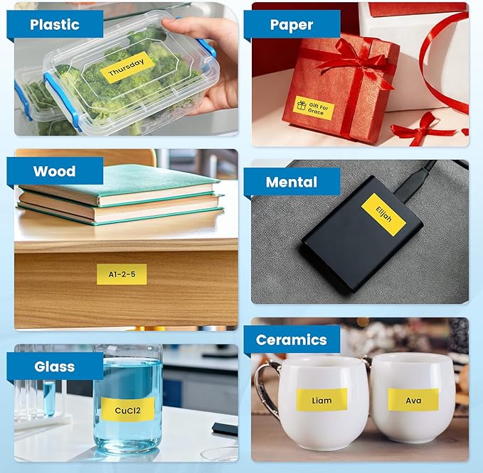 6x Replace for Brother Label Maker Tape 24mm Yellow Laminated TZe TZ Tape 24mm 0.94 TZe-651 Compatible with Brother P-Touch Label Maker Refills Yellow 1'' TZe651 for PTD600 610BT P700 710BT 750W 910BT