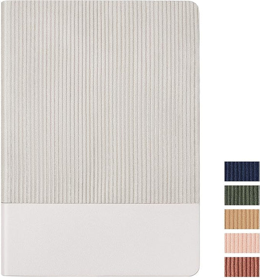 Dotted Journal Notebook Soft Cover PU Leather Journaling Notebooks for Women Men Writing Work Office School 160 Pages 100 GSM Thick Paper A5 Dotted 80 Sheets 5.79"x8.27", Gray