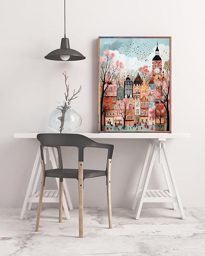 5DDIYART Paint by Numbers for Adults Beginner, London Paint by Number Kits on Canvas Without Framed,Paint by Easy Acrylic Painting Home Wall Decor 16x20inch