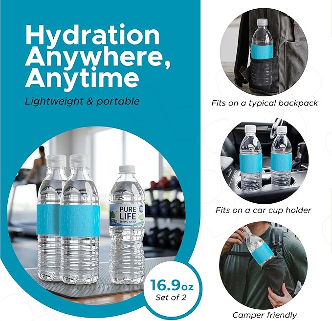 Copco Hydra 16.9oz Water Bottle, Set of 2 – BPA-Free Tritan Bottles with Leak-Proof Closure & Grip Sleeve, Lightweight Reusable Water Bottles for Travel, Gym, Office & Hydration (Blue)
