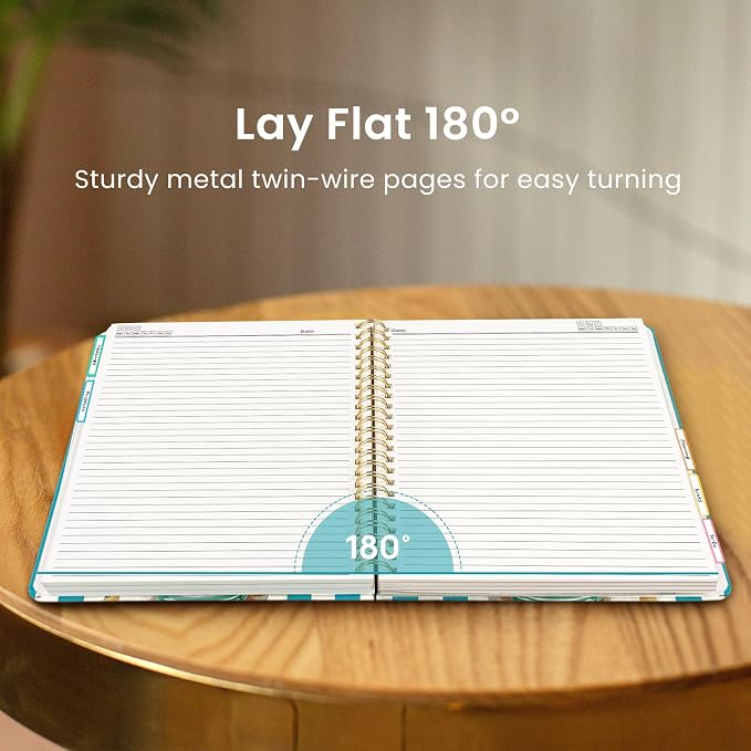 Taja Spiral Notebooks for Work 5 Subject Notebook with Removable Dividers