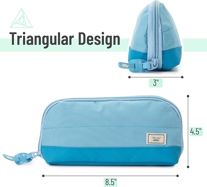Mr. Pen- Fabric Pencil Case Pouch, Blue, Triangular Shape Pencil Pouch