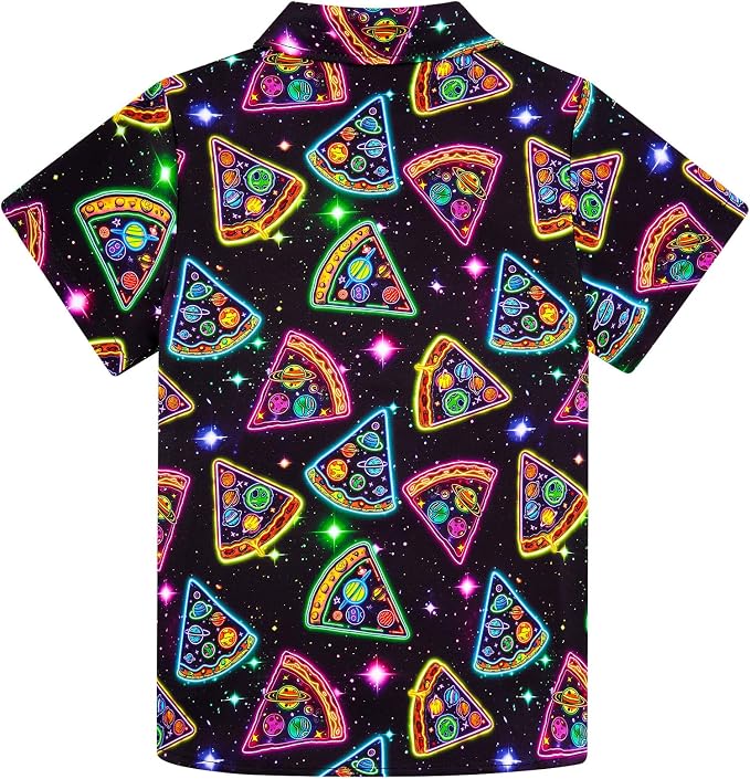 Enlifety 2-10T Kids Hawaiian Shirt Boys Short Sleeve Button Down Shirts Hawaii Summer Casual Blouse