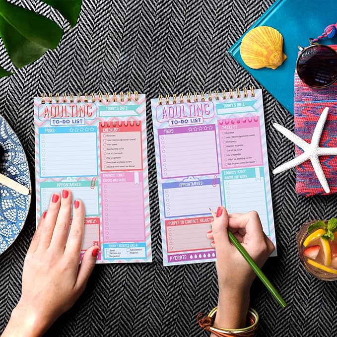 Glenmal 6 Pack to Do List Notepad Undated to Do List Notebook Daily Planner Notepad 180 Sheets for Adult Student Office School Home Supplies 7.8 x 5.2 Inch(Bright,Bright Color)