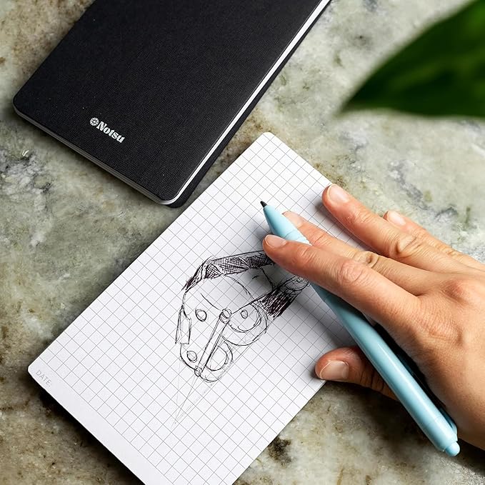 Notsu Graph Grid Small Desk Notepad 2 Pack | Minimalist Graphing Memo Note Pads | Premium Thick 120gsm Paper, 50 Double Sided Pad Sheets, 3.9" x 6.3"