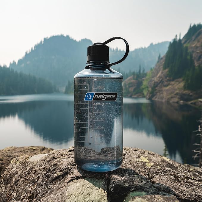 Nalgene 32 oz Narrow Mouth Water Bottle | BPA-Free, Durable & Leak Proof, Lightweight Bottle for Hiking, Gym & Travel, Grey