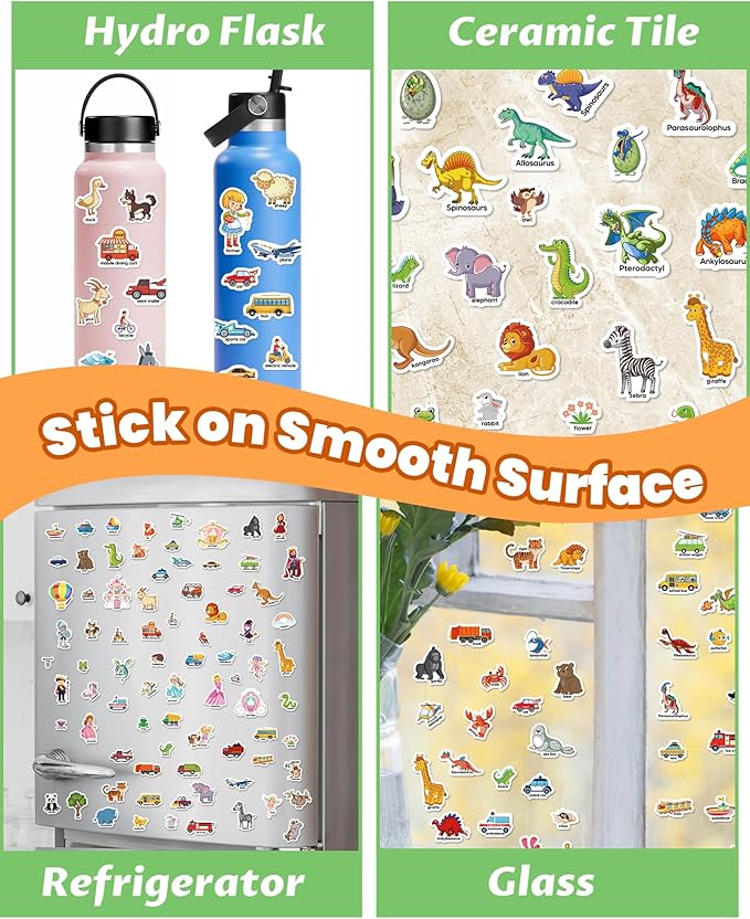 Walenced Reusable Sticker Book for Toddlers, Travel Stickers for Kids, Toddler Craft Activities Toys, Birthday Gifts for Boys & Girls