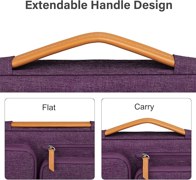 MOSISO 360 Protective Laptop Case 16 inch, 15-15.6 inch Laptop Sleeve Compatible with MacBook Pro 16, HP Acer Dell Lenovo ASUS, Side Open Carrying Case with 4 Zipper Pockets&Handle, Argyle Purple