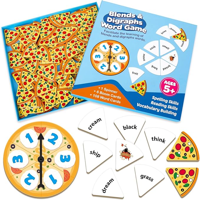 Kasfalci Blends Word Games: Phonics Flash Cards, Speech Therapy Toys for Toddlers & Kindergarten Preschool Learning Activities