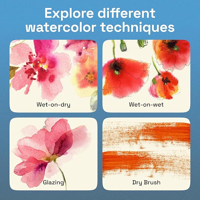 ARTISTRO 50 Metallic Colors Watercolor Paint Set - Portable Paint Set with Palette and Brush Pens - Travel Water Color Kit for Adults, Professionals, Kids - Art and Painting Supplies - Christmas Gift