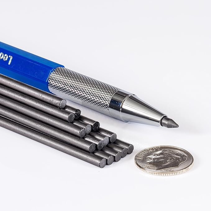 Leda Art 3.0mm Mechanical Pencil Set Drafting Pencil with Built-in Sharpener & 6 Lead Refills Ideal for Thick Lines, Sketching, Drawing & Mixed Media Art (Jumbo)