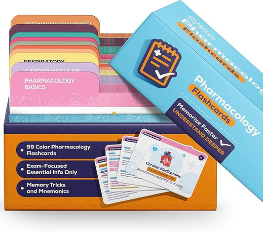 My Nurse Notes Pharmacology Flashcards for NCLEX – 99 Color-Coded Study Cards for RN & PN Nursing Students | High-Yield Medications, Built-in Mnemonics, Nursing Considerations & Fast Recall Design