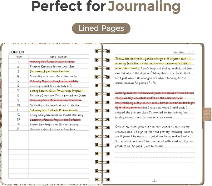 AHGXG Spiral Journal Notebook, 160 Lined Pages, A5 Size (5.7'' x 8.3'')