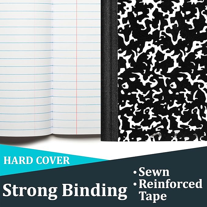 Composition Notebook College Ruled Composition Notebooks Bulk Marble College Ruled Notebook Hard Cover 100 sheets, 200 Pages 9.75” x 7.25”