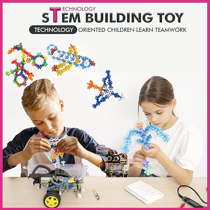 Curious 2 Learn Building Blocks 300ct - STEM Toys for Creativity - 4 Year Old Boy Birthday Gift - Interlocking Discs Set - 5 Year Old Boy Birthday Gift - Educational Toys
