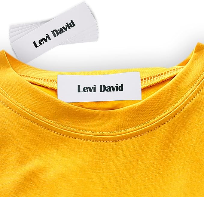 Starlight Iron On Labels for Clothing [100 Count] Personalized Name Tags for Clothes for Daycare, Camp, Uniforms, Collage, Nursing Homes, Crafts and Quilts - Non-Fray, Washable Name Labels