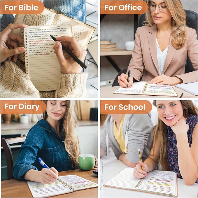 Taja Lined Spiral Journal Notebook for Women & Men, 140 Pages, College Ruled Hardcover Notebook for Work & Note Taking, Journals for Writing, A5(5.7" x 7.9") – Bright Orange