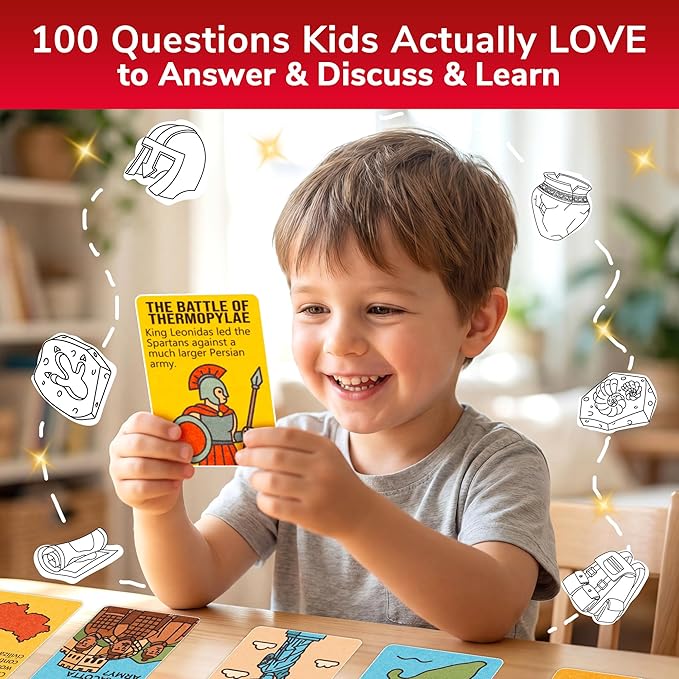 QUOKKA Trivia Games for Kids – History Facts & World History – Fun Card Game for Family Game Night – Educational Trivia Cards for Kids, Family and Adults – Travel Games Gift for Boys & Girls 4-8