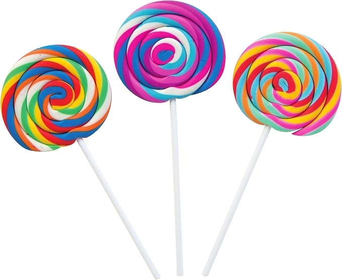 Raymond Geddes Swirl Pop Food Erasers (Pack of 24)