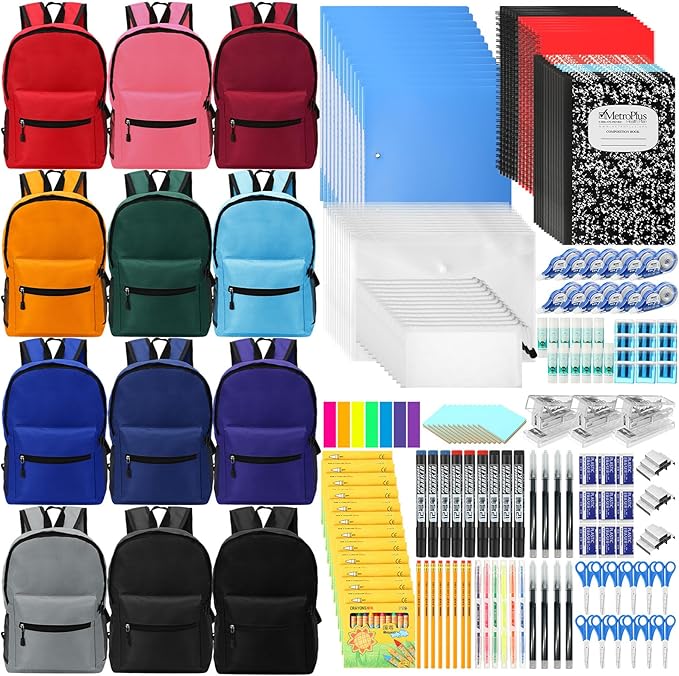 Gilprop 804 Pcs Christmas Gifts Bulk Back to School Supplies, 12 Set Operation Christmas Gift Backpack & Notebooks Pen Folders for 2026 Elementary Middle High Students 4-12 Grades Essential Bundle
