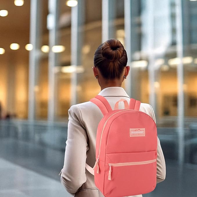 Trail maker Classic 17 inch Backpacks with Adjustable Padded Straps | School Backpacks for Girls, Boys (Coral)
