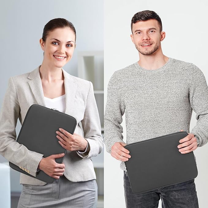 RAINYEAR Laptop Sleeve Case Compatible with 13.3 Inch Notebook Computer Tablet Chromebook 14" MacBook Pro/Max M1 M2 M3 M4 M5 Soft Cover Protective Case Zipper Carrying Bag(Gray)