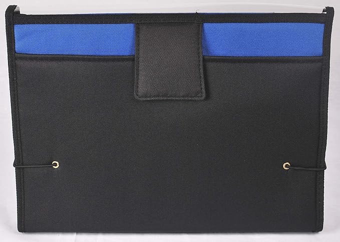 Filexec Soft Touch Padded Canvas Window Expanding File, 13 Pockets, 1 Pack, Blue (46221-6)