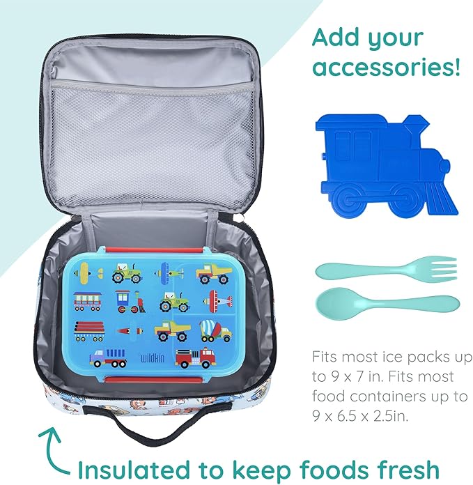 Wildkin JumpOff Jo Insulated Lunch Box – Keeps Food Hot or Cold, BPA-Free with Mesh Pockets & Easy-Clean Lining – Ideal for School, Travel & Daycare - Jo's Garage
