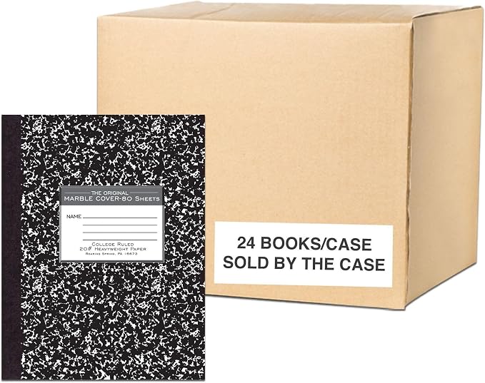 ROARING SPRING Signature Collection Composition Notebook, 24 Books, Hardcover, College Rule, 20# Premium Paper, 80 Sheets/160 Pages, 10.25" x 7.88", Made in USA