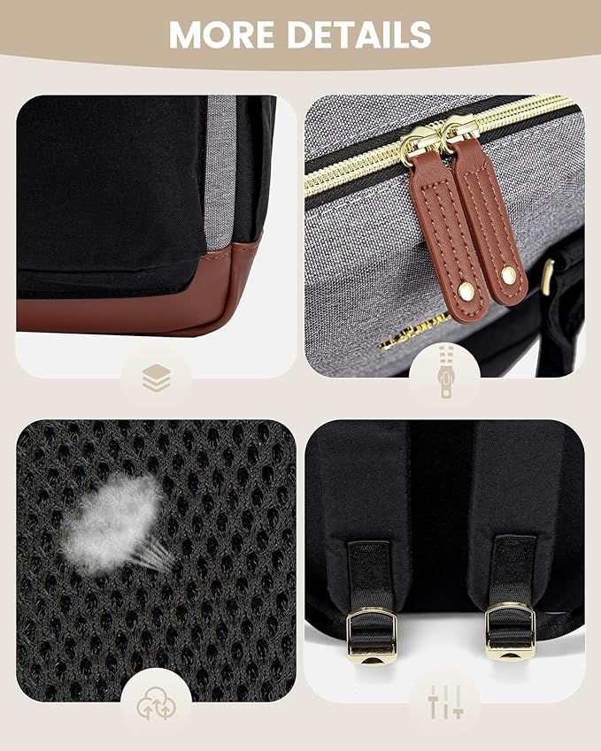 LOVEVOOK Travel Laptop Backpack Women, 15.6 Inch Anti-theft Laptop Bag with USB Port, Fashion Waterproof Computer Backpacks Teacher Nurse Backpack Purse for College Work