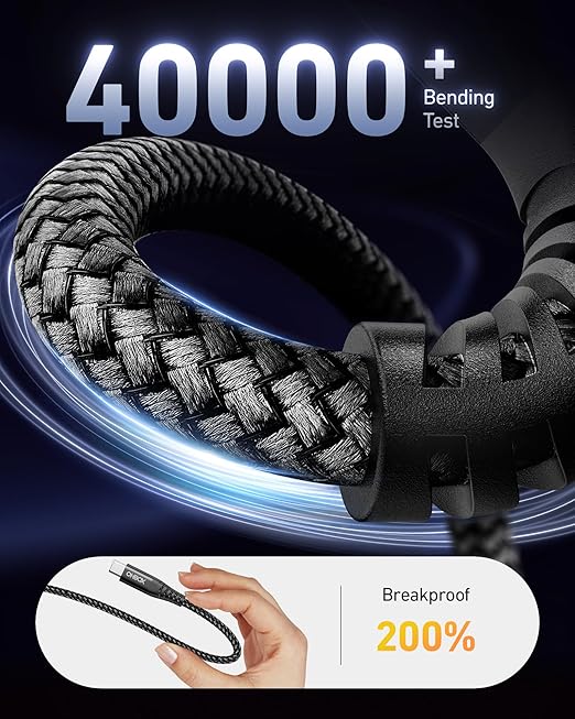 USB C to C Cable 60W [2Pack 6FT], USB Type C Fast Charging Cable for Car Durable Braided iPhone USB C Charger Cable USBC to USBC Cord for iPhone 17/16/15/Pro Max, Samsung Galaxy S23 and More-Black