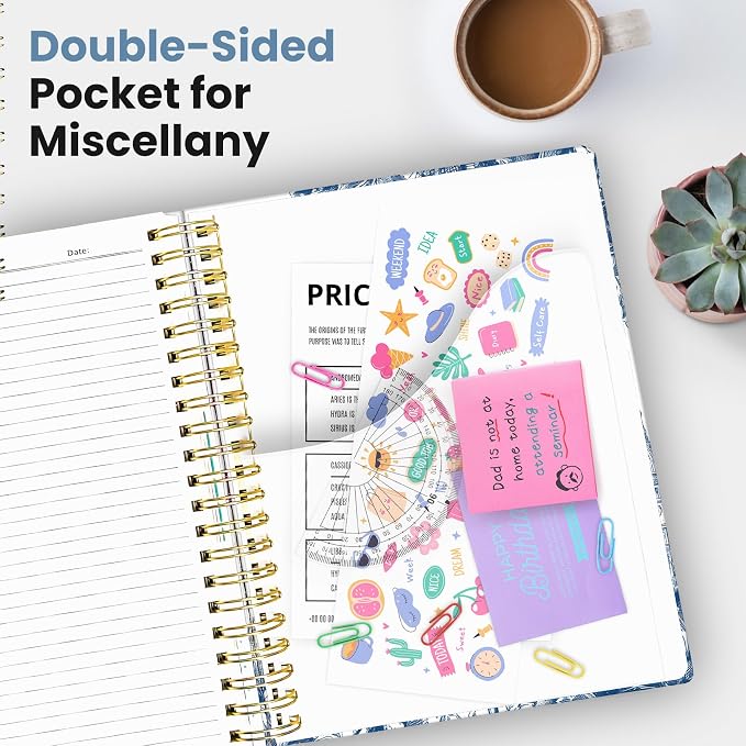 Taja Spiral Notebooks for Work 5 Subject Notebook with Removable Dividers
