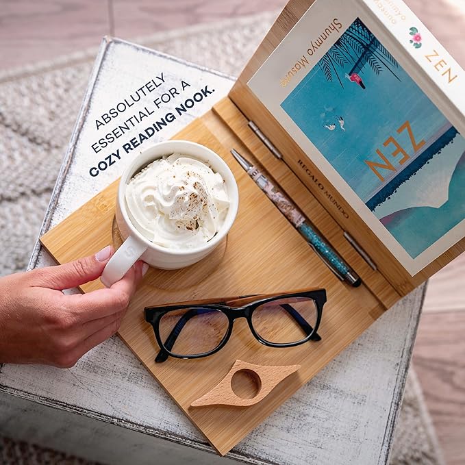 Bamboo Triangle Book Holder Stand – Perfect for Your Reading Nook – Ideal Gifts for Readers and Bookworms