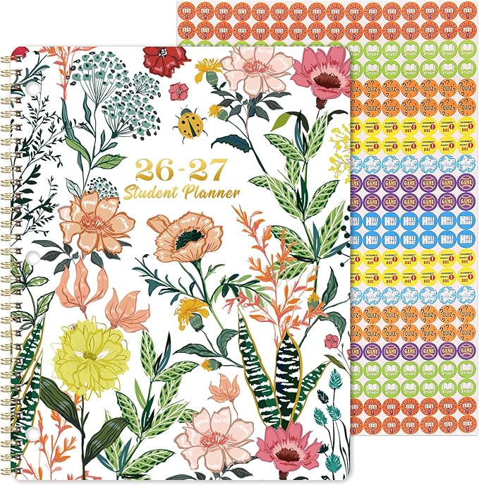 Student Planner 2026-2027 - School Planner 2026-2027, Jul. 2026 - Jun. 2027, 9'' x 11'', Weekly Lesson Planner, Academic Planner with Stickers, Week's Goals, Tabs, Twin-wire Binding and 3-Hole Punched