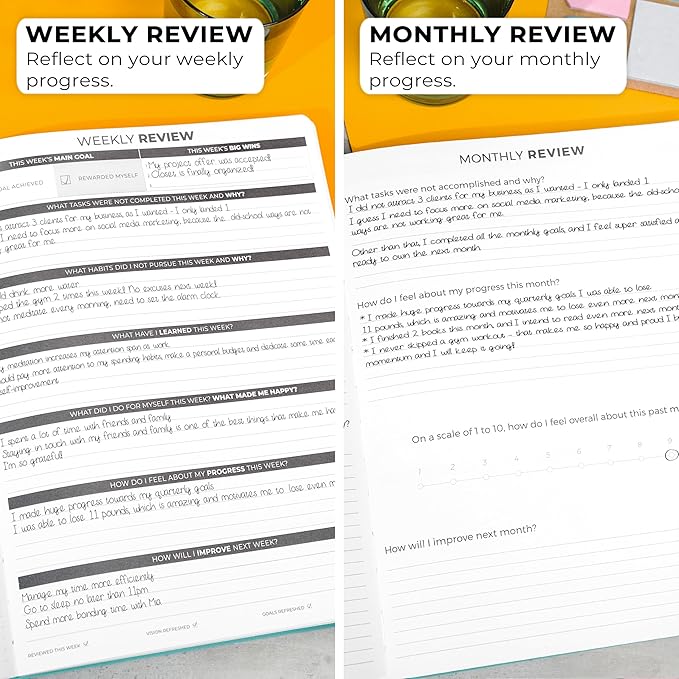 Clever Fox Planner Daily PRO - 8.5 x 11" A4 Size Daily Life Planner and Gratitude Journal to Increase Productivity, Time Management and Hit Your Goals - Undated - Lasts 3 Months (Aquamarine)