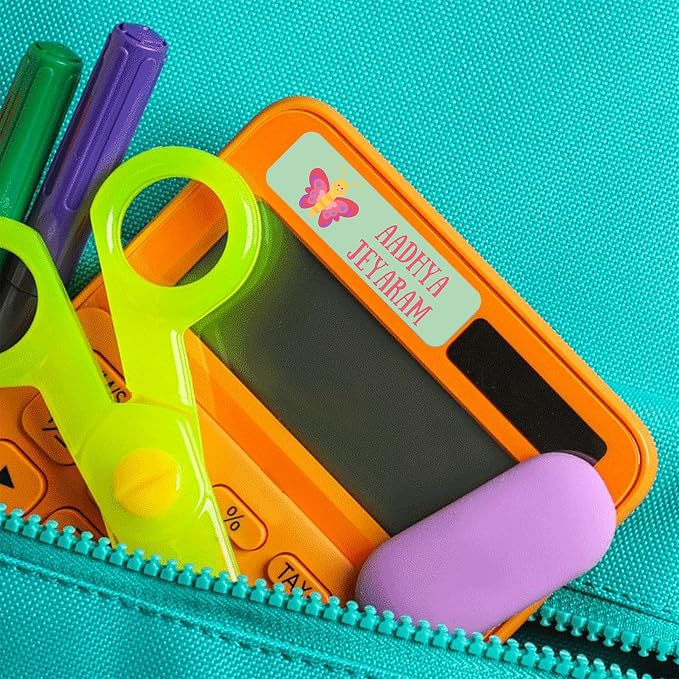 Custom Waterproof Dishwasher Safe Kid Name Labels for Daycare(128 Pack), Camp, School Supply, Baby Bottles, Lunch Boxes and Cups, Travel. Cute Personalized Design Name Stickers (Pattern 2)