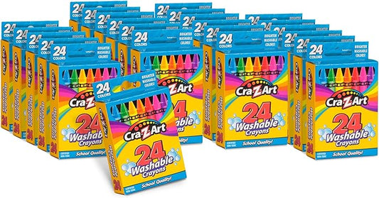 Cra-Z-Art Bulk Crayons, 24 Packs of 24 Count Washable Crayons, School Supplies, Classroom Supplies, Teacher Bulk Pack