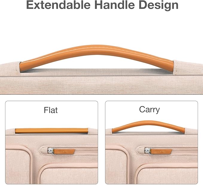 MOSISO 360 Protective Laptop Case 16 inch, 15-15.6 inch Laptop Sleeve Compatible with MacBook Pro 16, HP Acer Dell Lenovo ASUS, Side Open Carrying Case with 4 Zipper Pockets&Handle, Khaki
