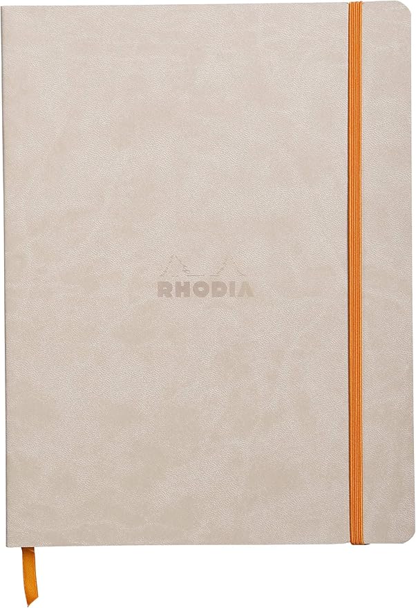 Rhodia Rhodiarama SoftCover Notebook - 80 Dots Sheets - 9 3/4 x 7 1/2 - Beige Cover (117555C)