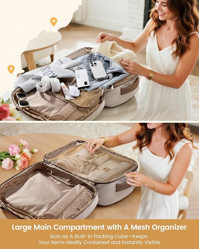 LOVEVOOK 50L Travel Backpack for Women, Airline Approved Carry On Luggage, TSA Personal Item Bag fits 17 Inch Laptop, Weekender Overnight Suitcase for Work