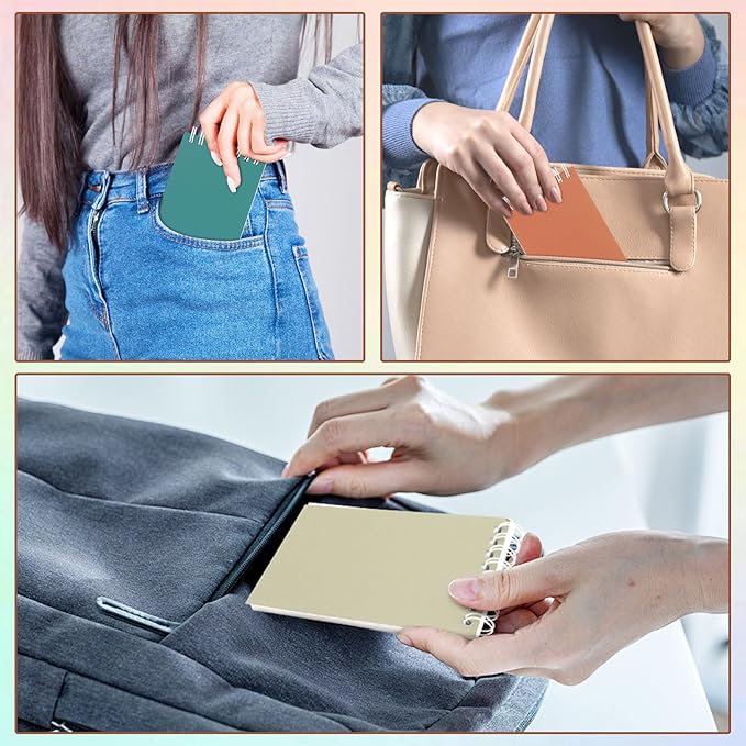 Hooqict 24 Pack Pocket Notebook Small Spiral Notepad Mini Journal Notebooks Colorful Pocket Notepads Memo Pads for Kids, Nurse, Office, Back to School Supplies, 3.9 x 2.4 Inch