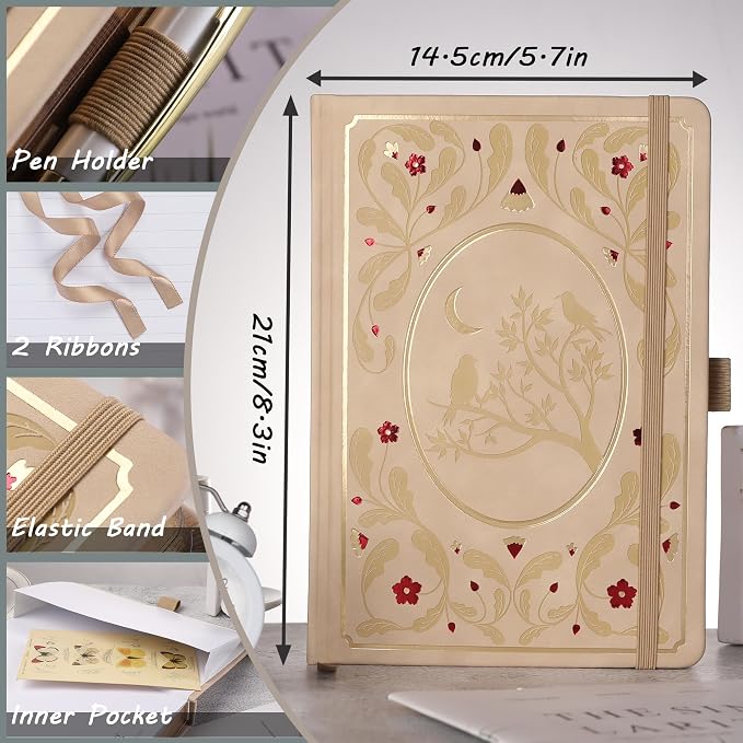TIEFOSSI Line Journal Notebook, A5 Hardcover Rule Journal for Women Men