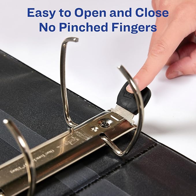 Avery Heavy-Duty 3 Ring Binder with Label Holder, 5 Inch One Touch EZD Rings, 2.3/4.8 Inch Spine, 1 Black Binder (79996)