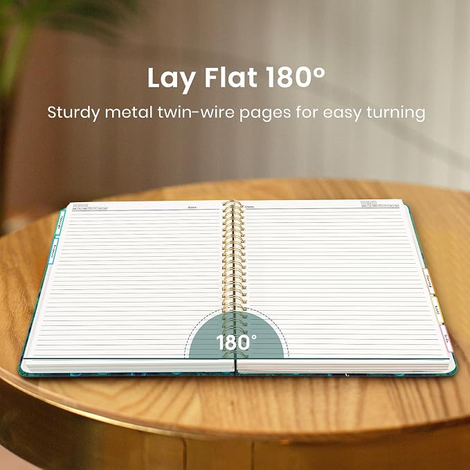 Taja Pretty Large Spiral Lined Notebook for Work with 5 Removable Dividers
